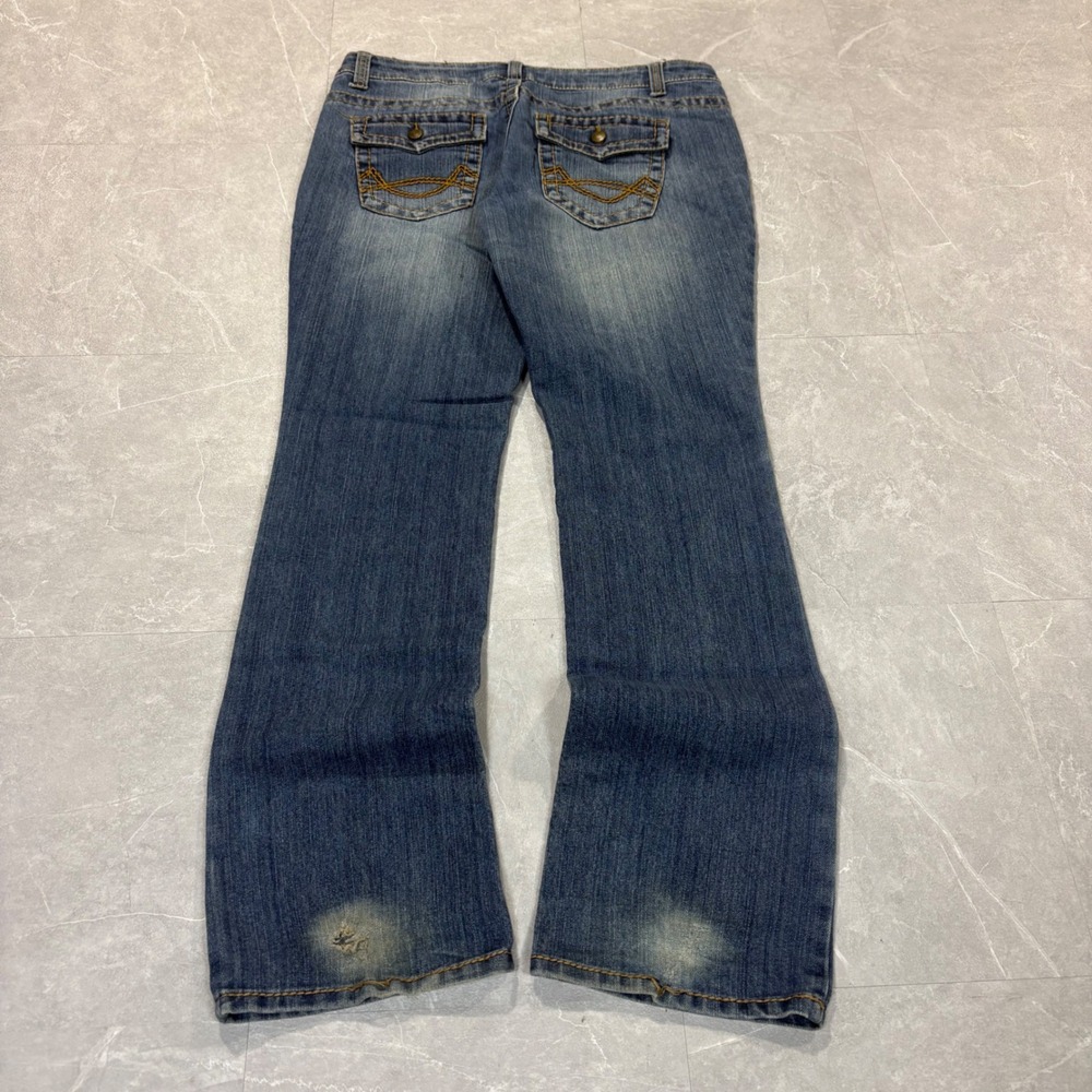 Mossimo Supply Co Womens Bootcut Jeans Size 13 Blue Medium Wash Low Rise 4319